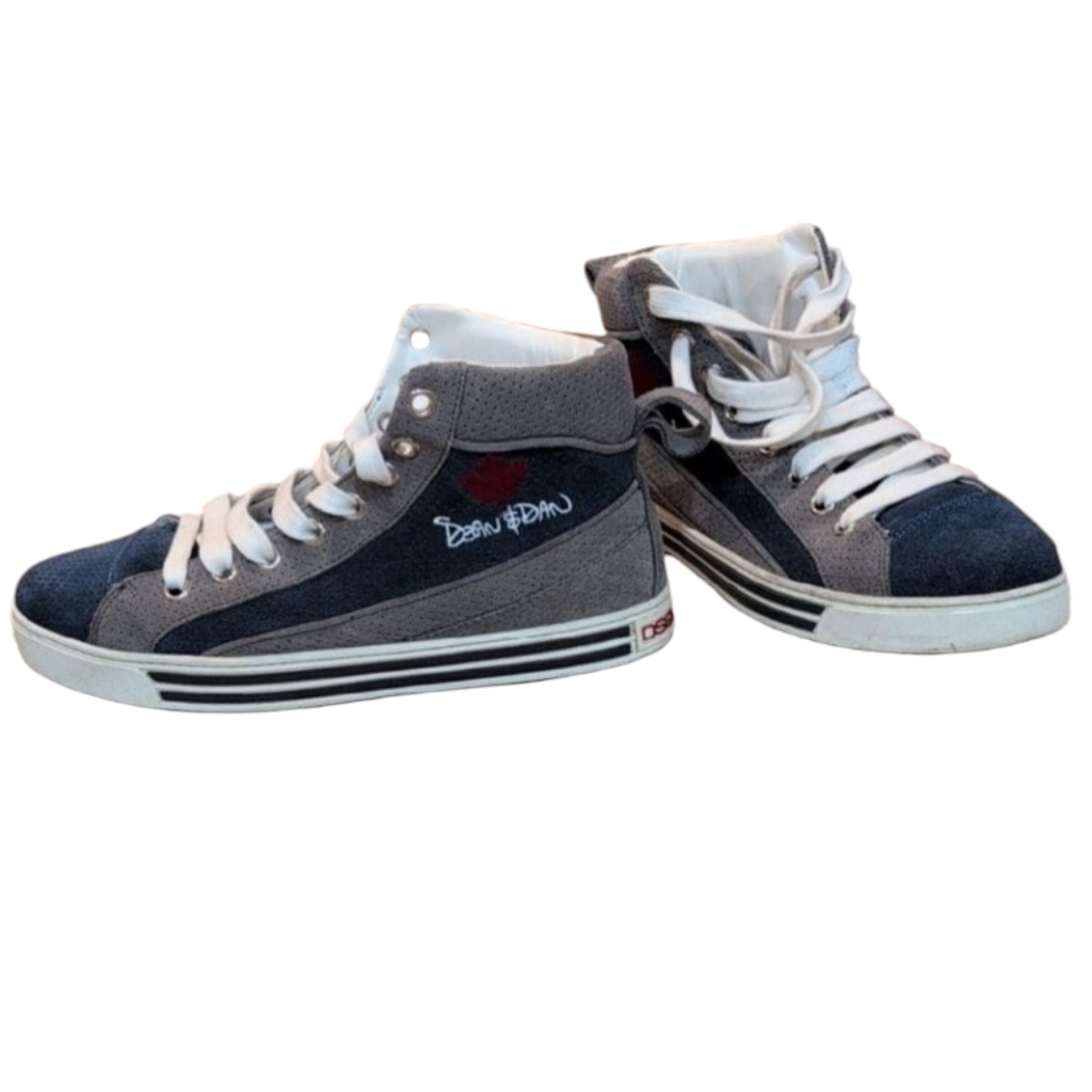 Dsquared2 Blue And Gray Suede High Top Sneaker European Size 40